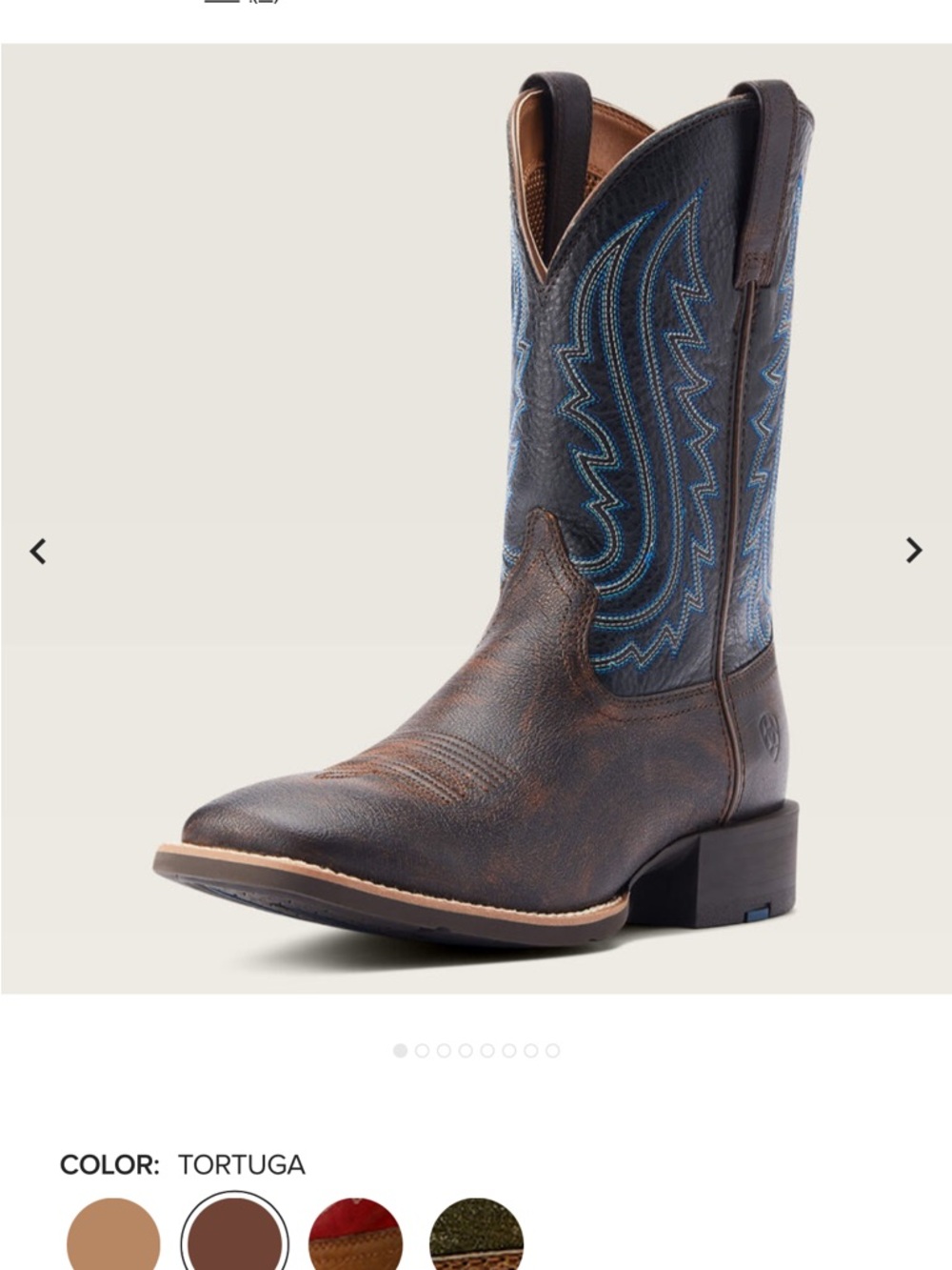 Ariat Kids Tortuga Brown Western Cowboy Boots with Blue Stitching